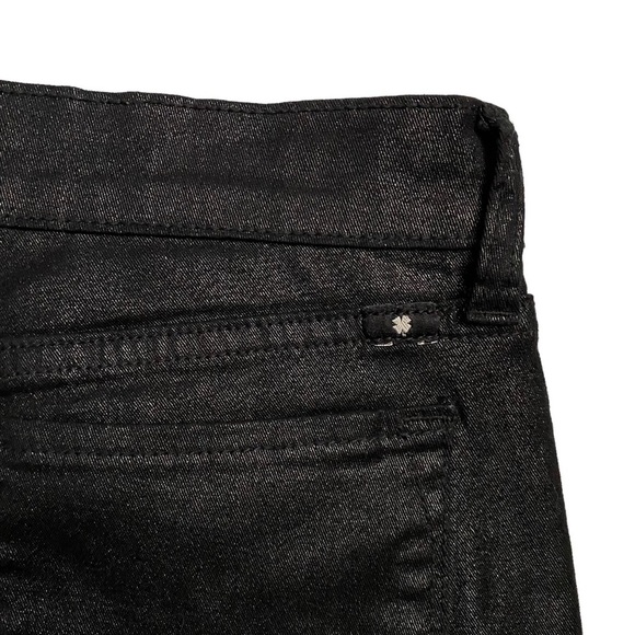 Lucky Brand Charlie Super Skinny Black Shiny Coated Mid Rise Jeans 6 28 - Picture 12 of 16